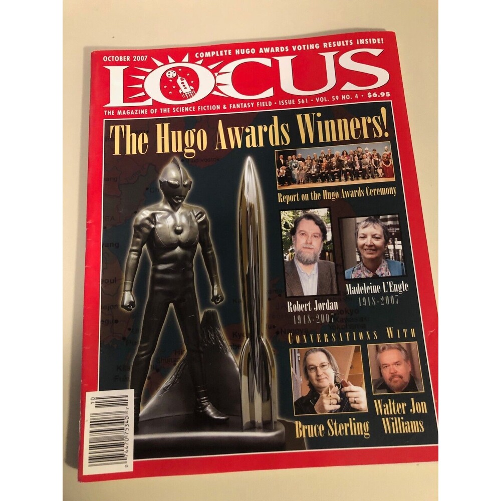 MAGAZINE - Locus‎ Issue #561 Oct 2007 Hugo Awards Bruce Sterling Robert Jordan